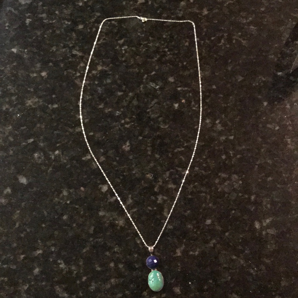 Blue and turquoise long necklace